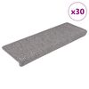vidaXL Tapis d'escalier autocollants 30 pcs 65x21x4 cm argenté