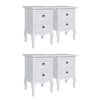 vidaXL Tables de chevet 4 pcs avec 2 tiroirs MDF Blanc