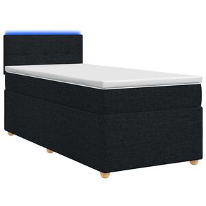 vidaXL Lit boxspring avec matelas Noir 90 x 190 cm Tissu