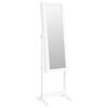 vidaXL Armoire &agrave; bijoux miroir avec lumi&egrave;res LED sur pied blanc