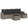 vidaXL Salon de jardin 6 pcs avec coussins gris r&eacute;sine tress&eacute;e