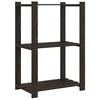 vidaXL Support de rangement &agrave; 3 niveaux noir 60x38x90 cm bois pin
