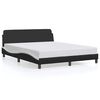 vidaXL Cadre de lit Dover noir et blanc 152x203 cm similicuir
