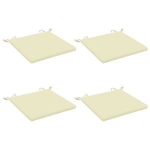 vidaXL Coussins de si&egrave;ge 4 pi&egrave;ces SOEST 4 pc 100 % polyester Cr&egrave;me
