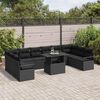 vidaXL Ensemble de canap&eacute; de jardin avec coussin 11 pcs Noir polyrotin