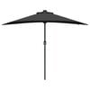 vidaXL Parasol de jardin Noir 294 x 150 x 223 cm tissu