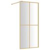 vidaXL Paroi de douche avec verre ESG transparent dor&eacute; 90x195 cm