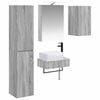 vidaXL Ensemble de mobilier de salle de bain 5 pcs Sonoma gris