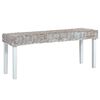 vidaXL Banc 110 cm Blanc Rotin naturel kubu et bois d'acajou massif