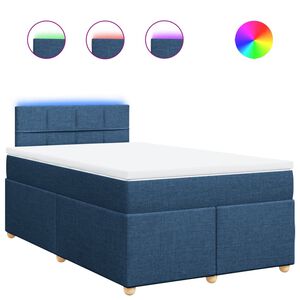 vidaXL Sommier &agrave; lattes de lit avec matelas Bleu 120x200 cm Tissu