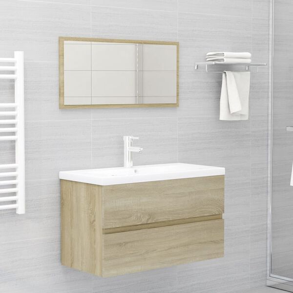 vidaXL Ensemble de meubles de salle de bain 2 pcs ch&ecirc;ne sonoma