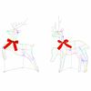 vidaXL Renne de No&euml;l 2 pc 40 LED Multicolore 43 x 19 x 65 cm