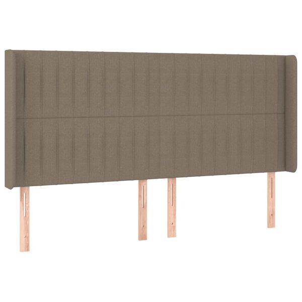 vidaXL T&ecirc;te de lit &agrave; LED Taupe 203x16x118/128 cm Tissu