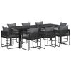 vidaXL Ensemble de salle &agrave; manger pour jardin 9 pc Noir et anthracite