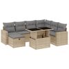 vidaXL Salon de jardin avec coussins 8 pcs beige r&eacute;sine tress&eacute;e