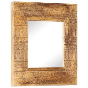 vidaXL Miroir sculpt&eacute; &agrave; la main 50x50x2,5 cm bois de manguier solide
