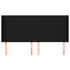 vidaXL T&ecirc;te de lit avec oreilles Noir 183x16x118/128 cm Tissu