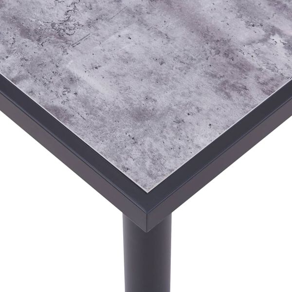 vidaXL Table &agrave; manger Noir et gris b&eacute;ton 160x80x75 cm MDF
