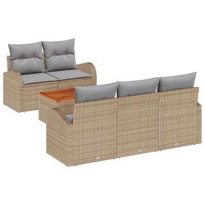 vidaXL Ensemble de canap&eacute; de jardin 6 pc Beige et Gris clair polyrotin