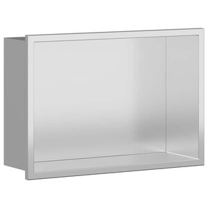 vidaXL Niche de Douche Argent&eacute; 30 x 20 x 9,5 cm Acier inoxydable