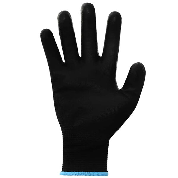 vidaXL Gants de Travail 12 pcs Noir 9 / l Polyester