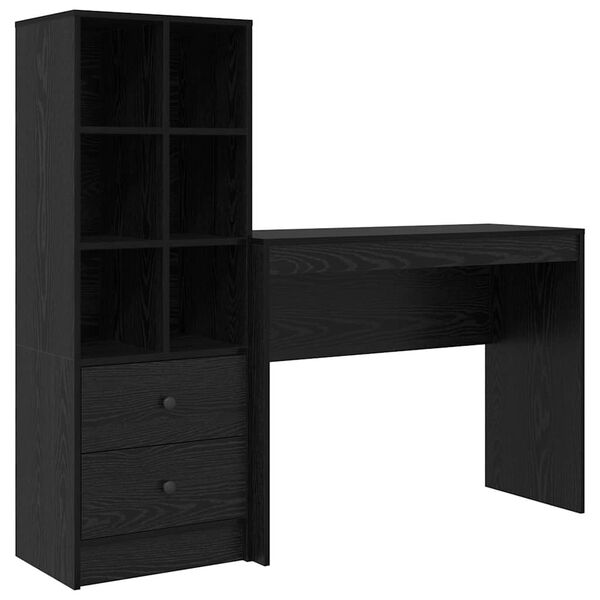vidaXL Bureau avec tiroir 2 pcs Ch&ecirc;ne noir