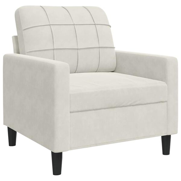 vidaXL Fauteuil Crème 60 cm Velours