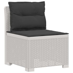 vidaXL Canap&eacute; de jardin 1 place avec coussins look rotin PP Blanc