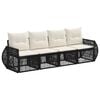 vidaXL Ensemble de canap&eacute; de jardin 4 pcs Noir et blanc cr&egrave;me