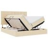 vidaXL Lit de Rangement avec t&ecirc;te de lit Cr&egrave;me 200 x 200 cm Tissu