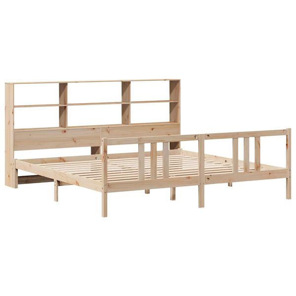 vidaXL Lit biblioth&egrave;que sans matelas 200x200 cm bois massif de pin