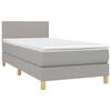 vidaXL Sommier &agrave; lattes de lit avec matelas et LED Gris clair 90x200cm