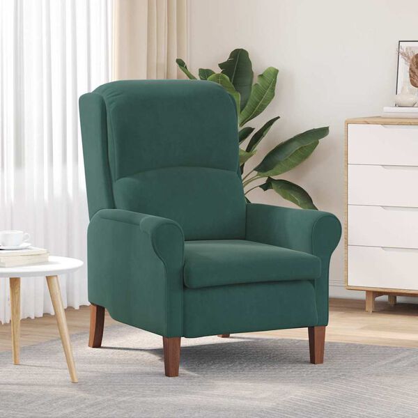 vidaXL fauteuil Vert fonc&eacute; 76 x 94 x 102 cm Velours