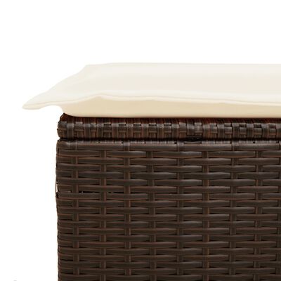 vidaXL Salon de jardin avec coussins 7 pcs marron résine tressée