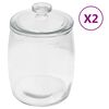 vidaXL Pots de conservation en verre avec couvercle 2 pcs 3850 ml