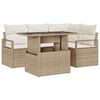 vidaXL Ensemble de canap&eacute; de jardin 5 pc Beige Poly rotin