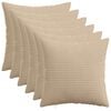 vidaXL Housse de coussin 6 pc HEERLEN Taupe 40 x 40 cm velours c&ocirc;tel&eacute;