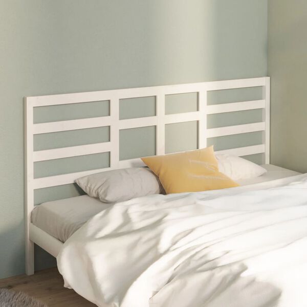 vidaXL T&ecirc;te de lit Blanc 186x4x104 cm Bois massif de pin