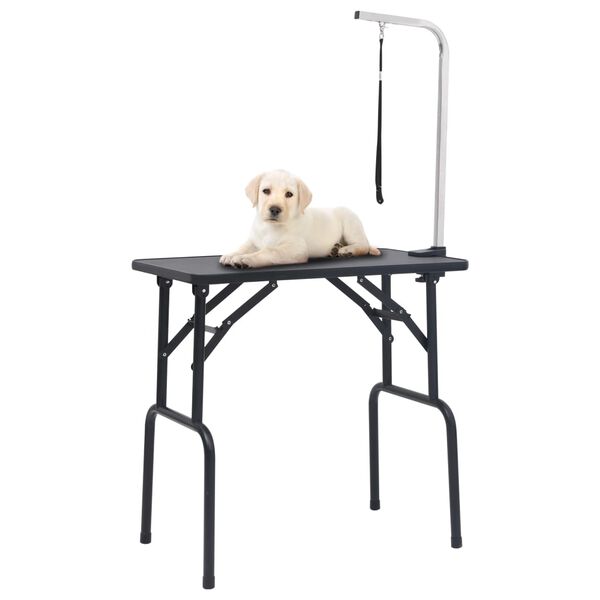 vidaXL Table de toilettage r&eacute;glable pour chiens avec 1 boucle
