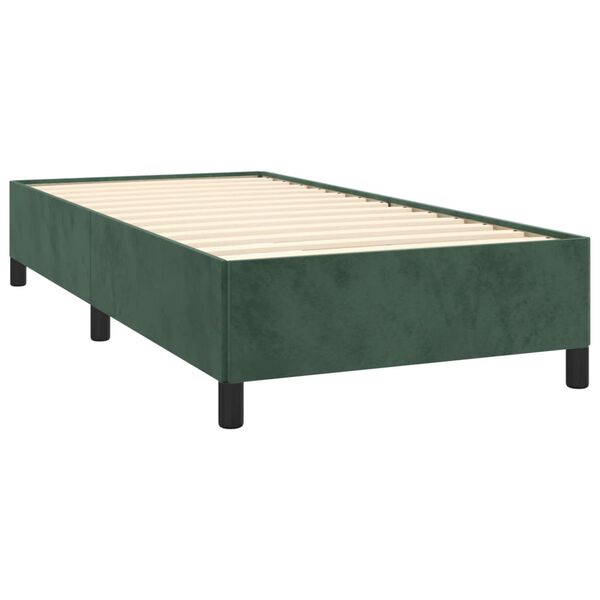 vidaXL Sommier &agrave; lattes de lit et matelas Vert fonc&eacute; 80x200 cm Velours
