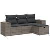 vidaXL Salon de jardin 4 pcs avec coussins gris r&eacute;sine tress&eacute;e