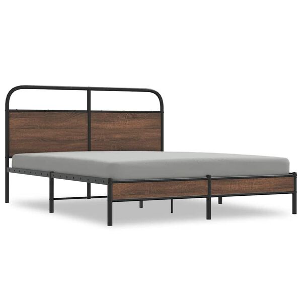 vidaXL Cadre de lit sans matelas 150x200 cm ch&ecirc;ne marron