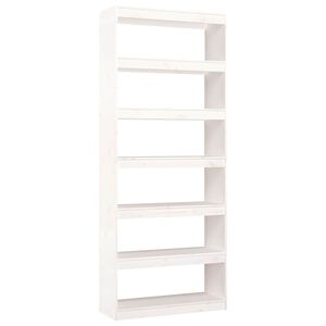 vidaXL Biblioth&egrave;que/S&eacute;parateur de pi&egrave;ce Blanc 80x30x199,5cm Pin massif