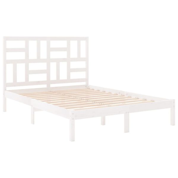 vidaXL Cadre de lit sans matelas blanc bois massif 140x190 cm