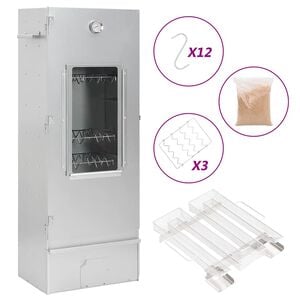 vidaXL Fumoir &agrave; four &agrave; BBQ g&eacute;n&eacute;rateur de fum&eacute;e froide acier galvanis&eacute;