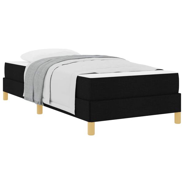 vidaXL Lit &agrave; ressorts avec matelas Noir 90 x 200 cm tissu