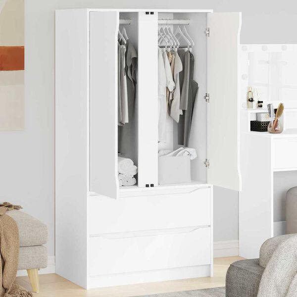 vidaXL Cabinet de salle de bain avec tiroir Blanc 79,5 x 49 x 156 cm