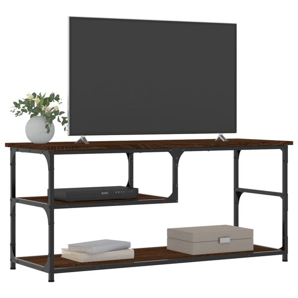 vidaXL Meuble TV chêne marron 103x38x46,5cm bois d'ingénierie et acier