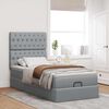 vidaXL Cadre de lit ottoman et matelas gris clair 90x190 cm tissu