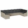 vidaXL Ensemble de canap&eacute; de jardin 10 pc Gris clair polyrotin